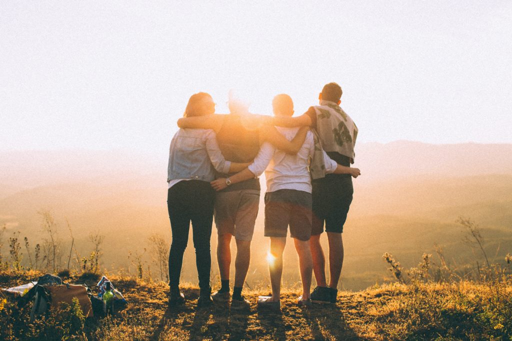 Group of friends spending time together