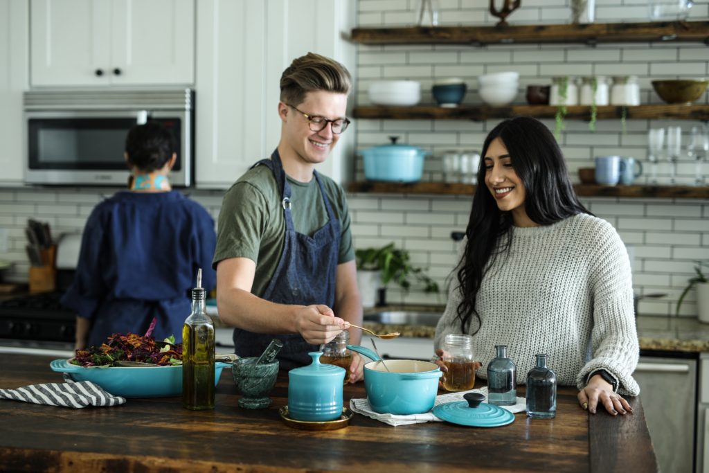 Cooking a meal  is a great way to get out of your head as an actor.